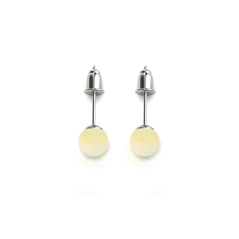 Kanarienvogel | 925 Sterling Silber | Meerjungfrau Glas Mini Ohrstecker